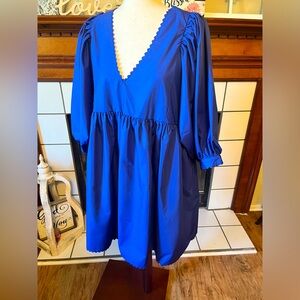 Gigio Puff Sleeve Dress with Side Pockets.